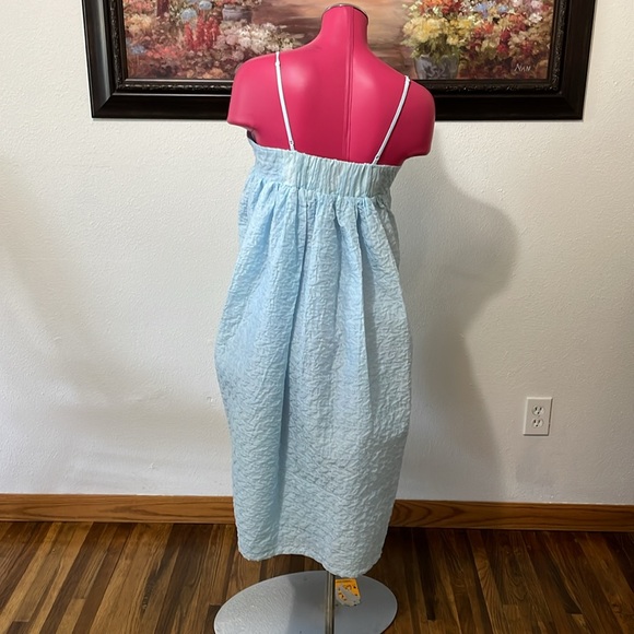 Anthropologie Mare Birdie Babydoll Mini Dress Size M Blue Texture - Picture 6 of 16
